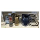 Shelf of home dï¿½cor with wine rack