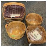 4 Longaberger baskets
