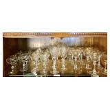 Shelf of crystal stemware