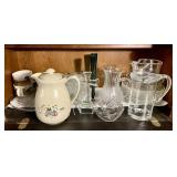 Glassware, mugs, Krosno crystal pitcher