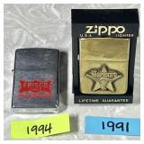 2 Zippo lighters --Marlboro & Frisco Lines