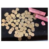 2 rolls 1951-S wheat pennies