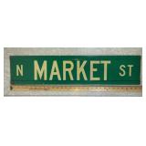Vintage N. Market Street aluminum street sign