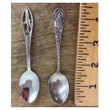2 sterling silver souvenir spoons