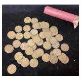 Roll of 1949-D wheat pennies
