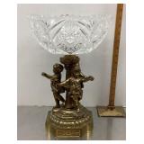 Glass compote with cherub base