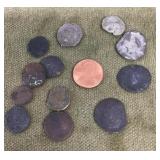 12 assorted ancient coins