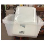 3 clear lidded totes