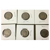6 Buffalo nickels