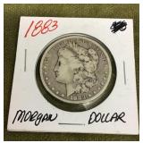 1883 Morgan silver dollar