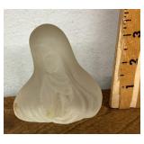 Frosted Virgin Mary glass paperweight