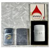 3 vintage 1966 Zippo lighters