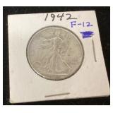 1942 walking Liberty half dollar
