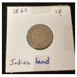 1862 Indian head penny