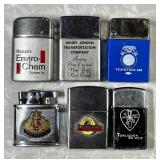 6 assorted cigarette lighters
