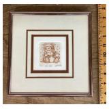 Artist signed Baby Bear framed art