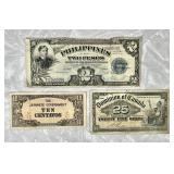 Canada, Japan, Philippines bank notes