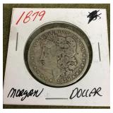 1879 Morgan silver dollar