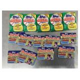 Group of unopened baseball cards and stickers