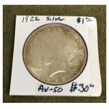 1922 Peace dollar