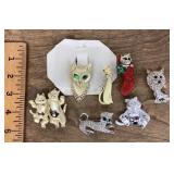 Lot of cat brooches