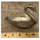 Brass swan trinket dish