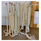 Faux pearl costume jewelry necklaces