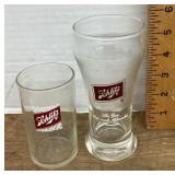 2 Schlitz beer glasses