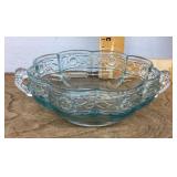 Blue glass dish
