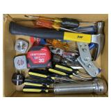 Box of hand tools and measures
