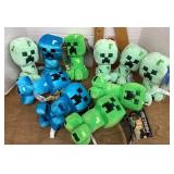 Lot of Minecraft creeper plushies