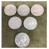 6 silver quarters