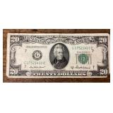 1950 B Series $20 US bank note