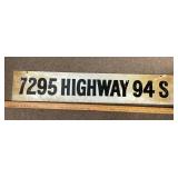 9x48 Highway 94S metal sign