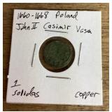 1660 to 1668 Polish solidas coin