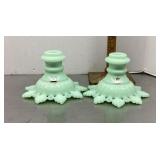 Westmoreland jadeite candleholders