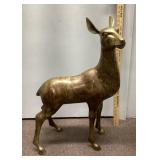 Large brass deer figure