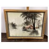 Asian painting on silk