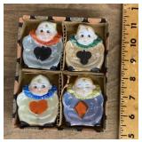 4 clown playing card suit nut dishes