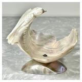 Vintage carved mother-of-pearl shell dish