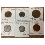 6 World War II era coins