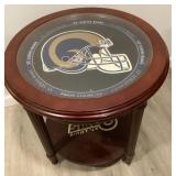 22" round St. Louis Rams end table with drawer