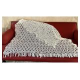 68" x 70" hand crocheted coverlet