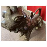 Bronze temple guardian beast 32" tall