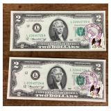 2 First Day issue 1976 $2 bills