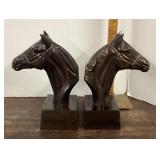 Pair of horse head book ends