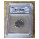 1943 Black ruthenium steel cent
