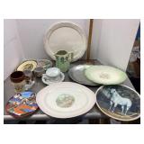 Plates, mugs, cups, pitchers, platter, etc.