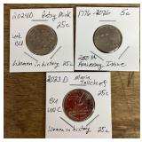 3 commemorative coins