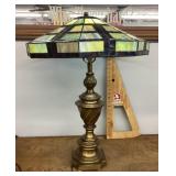 26" table lamp with slag glass shade